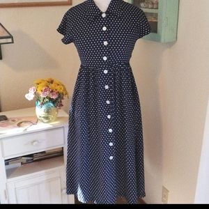 Ellen Ashley  Vintage Polka Dot Dress Size 8P